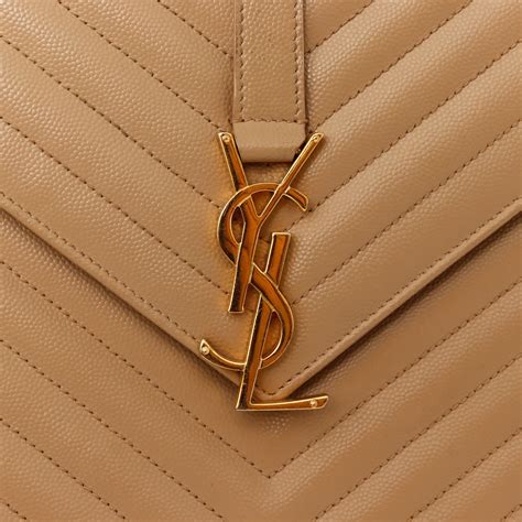 bolsa yves saint laurent grande bege